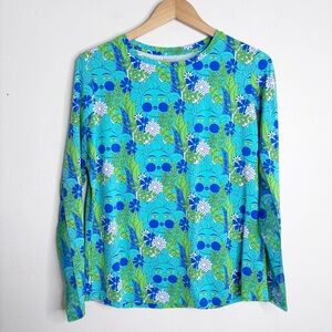 IBKÜL Sun Floral Print Long Sleeve Sun Protective Shirt Size L NWOT